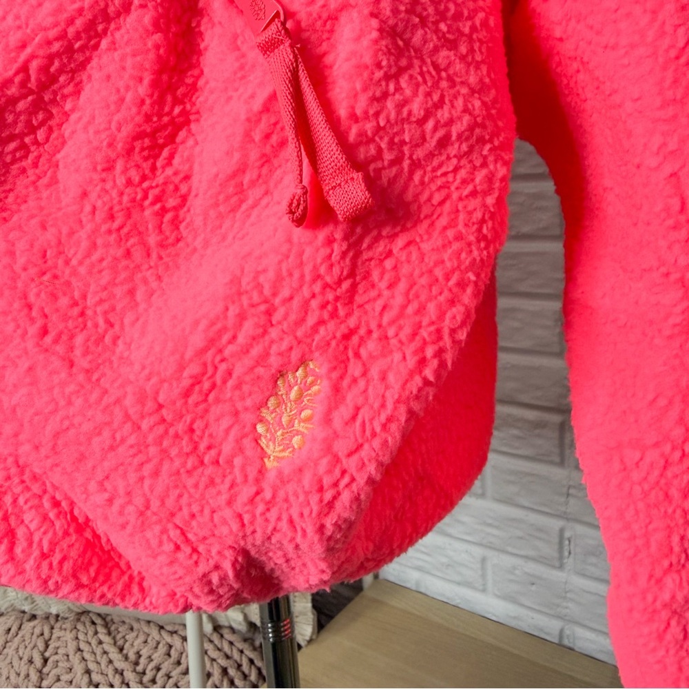 Free People New Hit The Slopes Fleece Jacket Barbie Pink - Picture 4 of 4